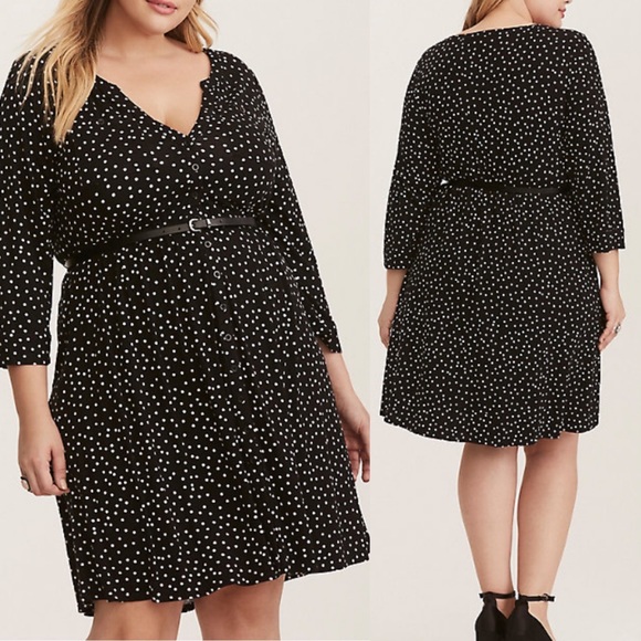 torrid black polka dot dress